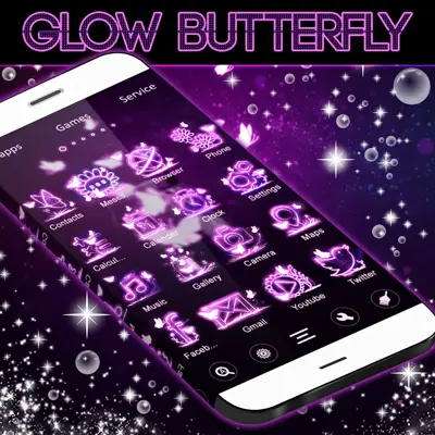 Glow Butterfly Go Launcher android App screenshot 1